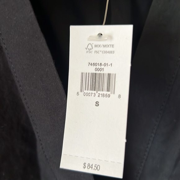 NWT Banana Republic Black Poet Long Sleeve Shirt. Size Small - Picture 2 of 3